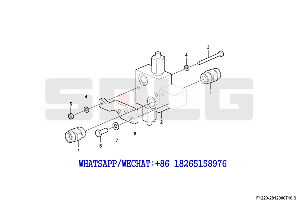 68 SDLG G9190 MOTOR GRADER Overflow valve assembly F1220-2812000710