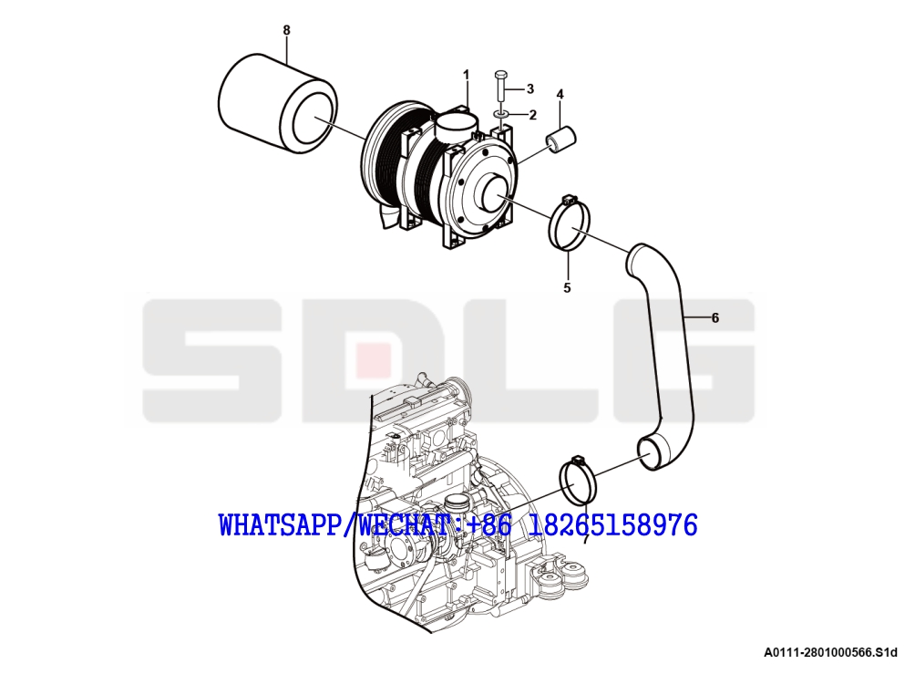 7 SDLG G9190 MOTOR GRADER Air filter A0111-2801000566