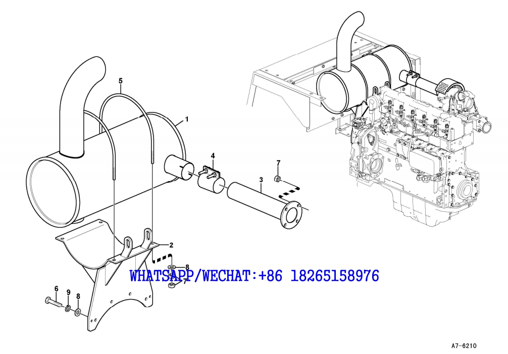 7 SDLG LG6225E HYDRAULIC EXCAVATOR Exhaust system A7-6210