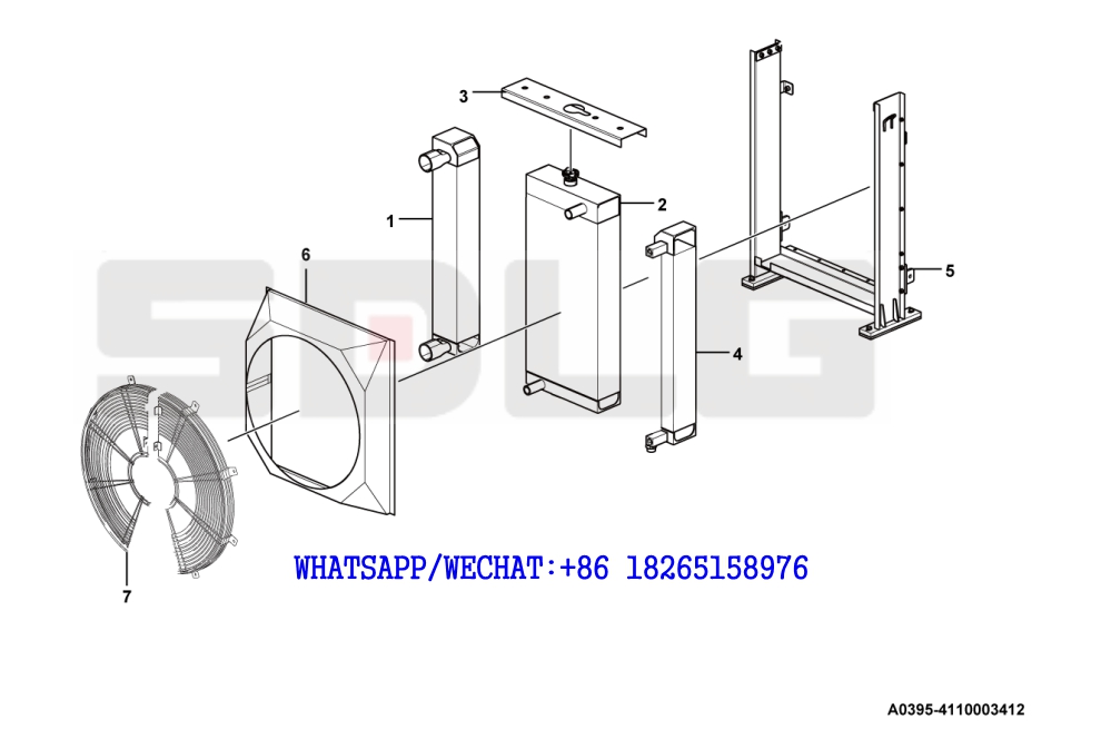 7 SDLG LG933 WHEEL LOADER WITH YUCHAI ENGINE L933-Y（370725）Radiator assembly A0395-4110003412