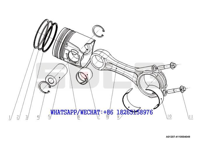 7 YUCHAI YC6J125-T302 (J8N0L4) DIESEL ENGINE Cylinder piston assembly