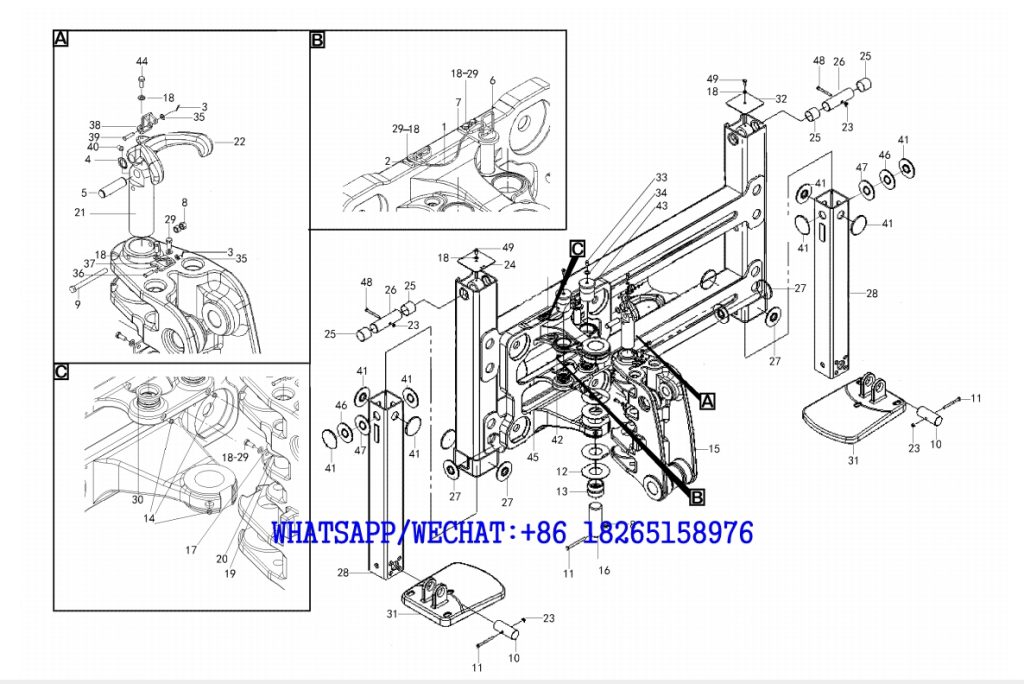 73 SDLG B877 BACKHOE LOADER PARTS CATALOG Excavating bracket assembly K2-2627000260