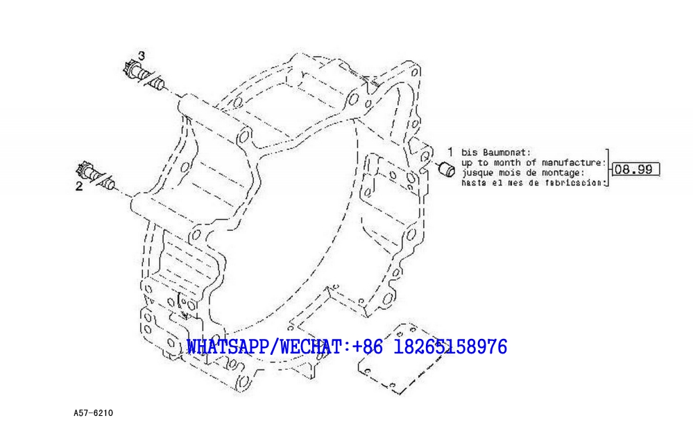 75 SDLG LG6225E HYDRAULIC EXCAVATOR Fastenings-flywheel housing A57-6210