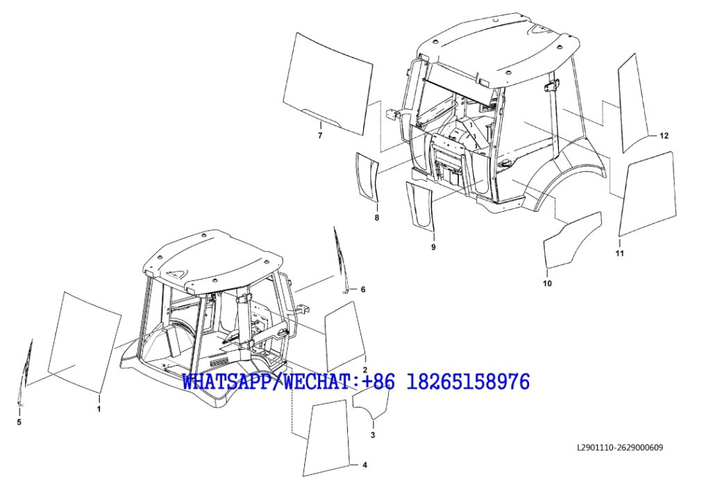 78 SDLG B877 BACKHOE LOADER PARTS CATALOG BHL Cab L2901110-2629000609