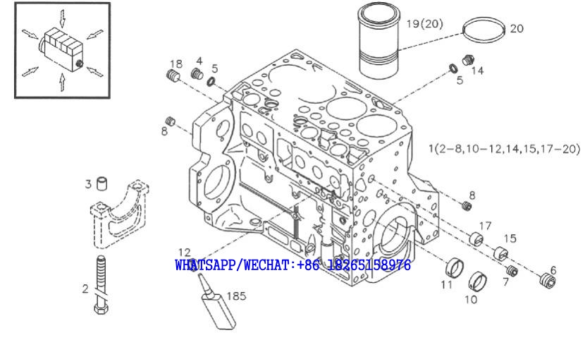 8 DACHAI DEUTZ BF6M1013 DIESEL ENGINE CRANKCASE