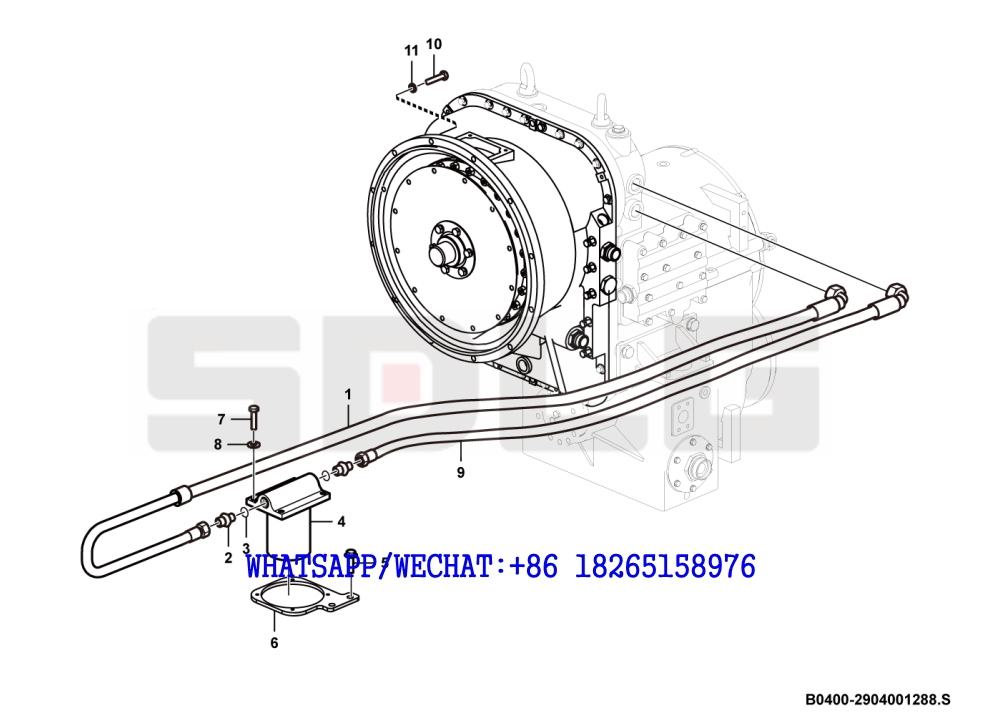 8 SDLG LG936 WHEEL LOADER Torque converter system B0400-2904001288