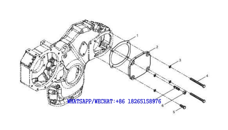 8 WEICHAI WP6G125E202 DHB06G0200 DIESEL ENGINE Hydraulic pump cover assembly A160-4110000846