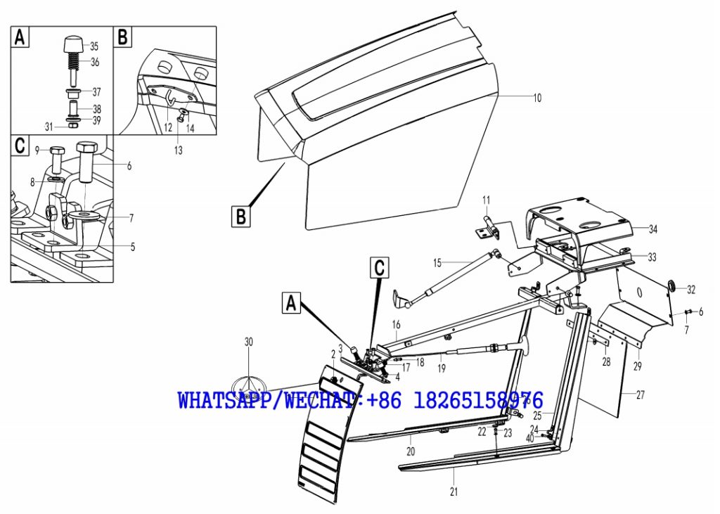 80 SDLG B877 BACKHOE LOADER PARTS CATALOG Cover assembly M1-2633002050