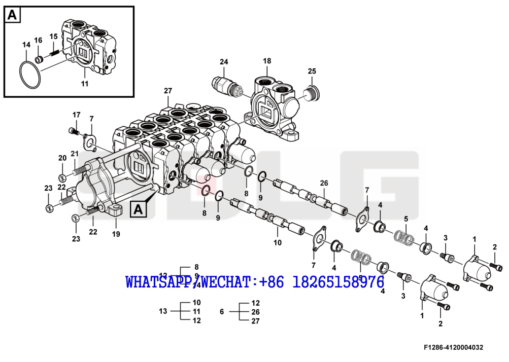 80 SDLG G9190 MOTOR GRADER (45435) Control vavle F1286-4120004032