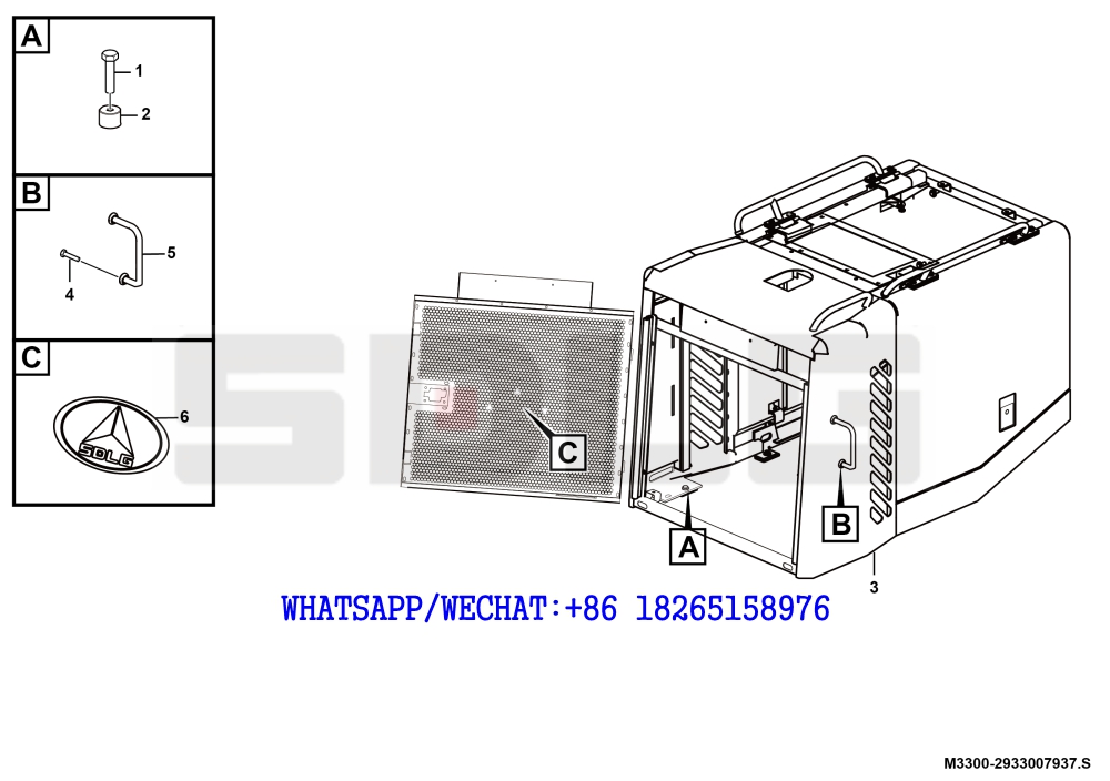 80 SDLG LG936 WHEEL LOADER Engine bonnet system M3300-2933007973