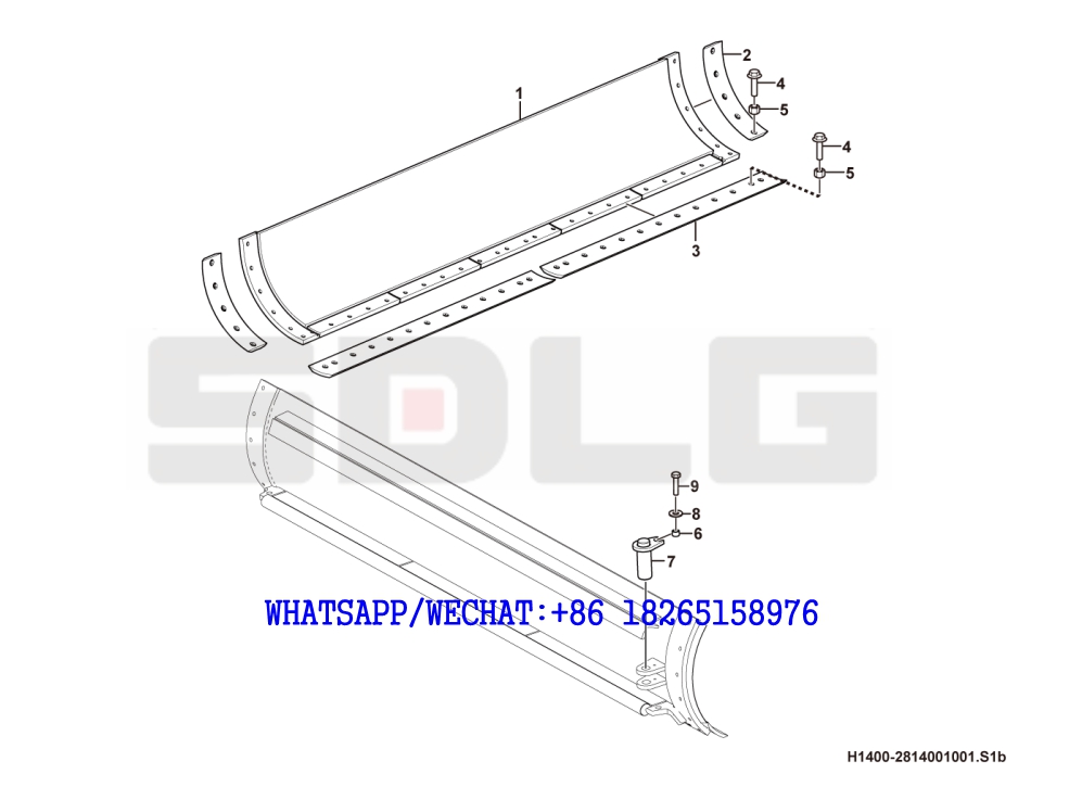 82 SDLG G9190 MOTOR GRADER 3. 9m blade assembly chord length 22 inches H1400-2814001001