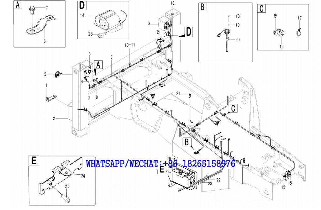 84 SDLG B877 BACKHOE LOADER PARTS CATALOG Electric assembly frame O2-2637000640