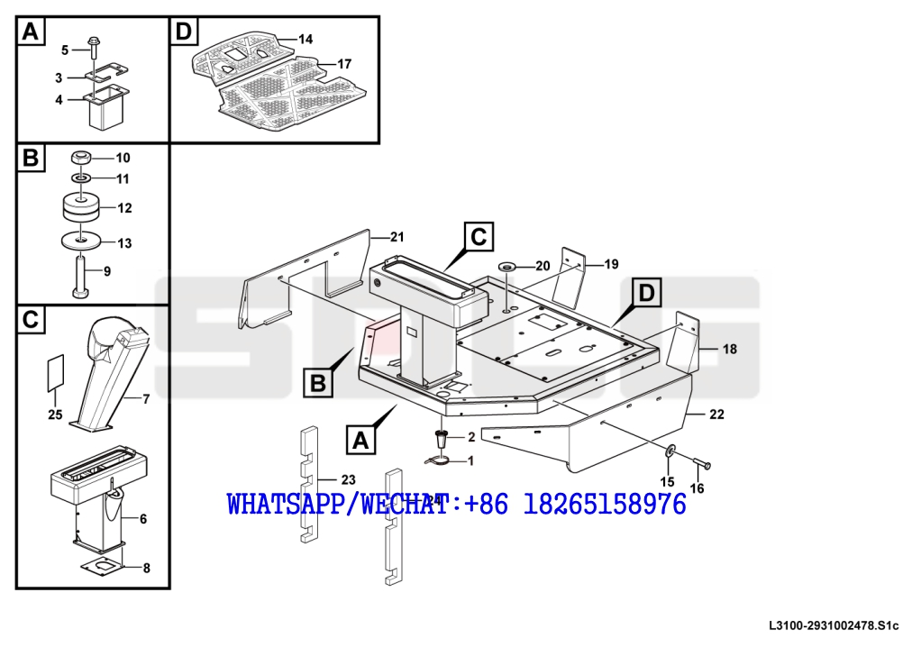 84 SDLG LG933 WHEEL LOADER WITH YUCHAI ENGINE Cab accessory L3100-2931002478