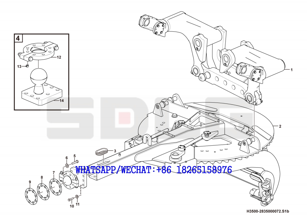 85 SDLG G9190 MOTOR GRADER Circle drawbar assembly H3500-2835000072