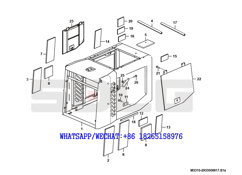 88 SDLG LG933 WHEEL LOADER WITH YUCHAI ENGINE Engine hood assembly M3310-2933006917