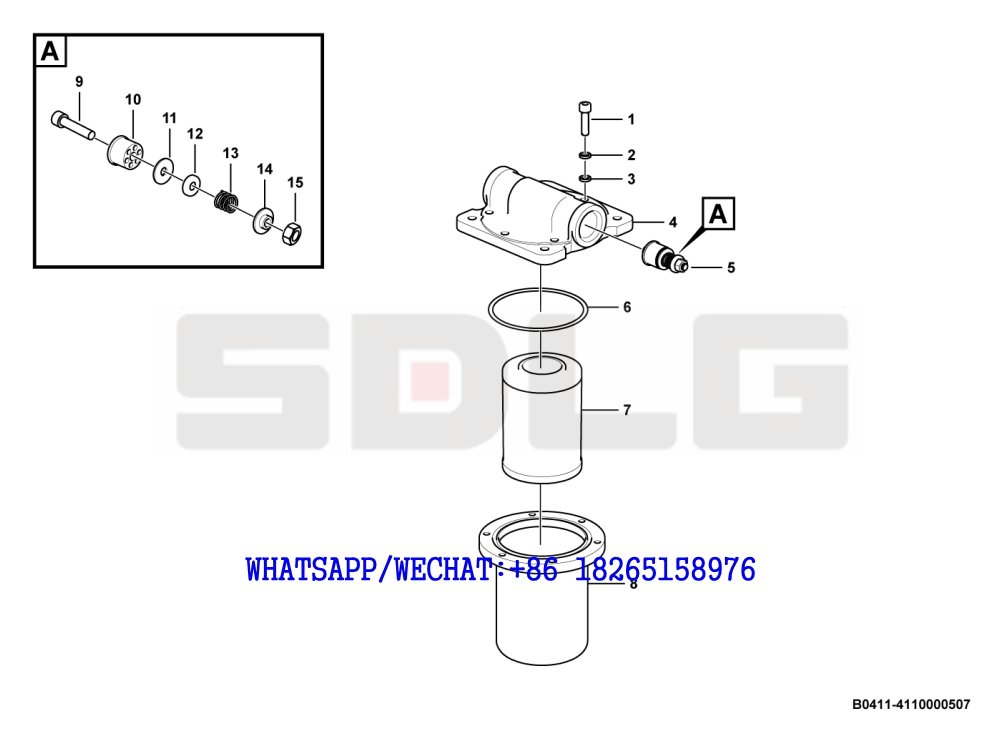 9 SDLG LG936 WHEEL LOADER (410710) Oil filter B0411-4110000507