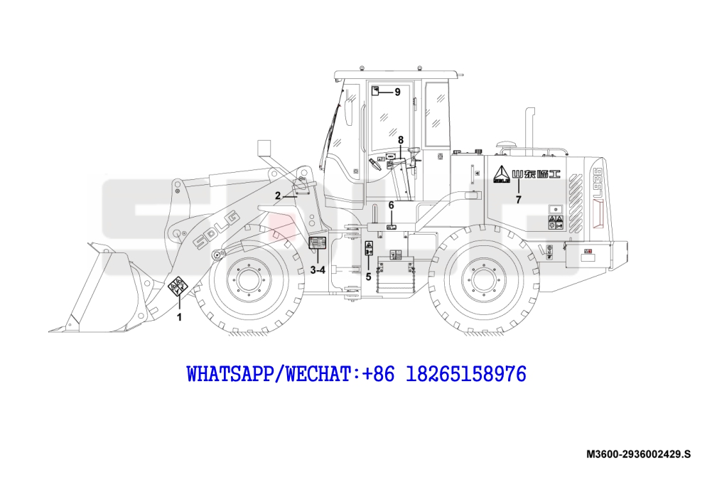 90 SDLG LG936 WHEEL LOADER Sign and logo M3600-2936002429