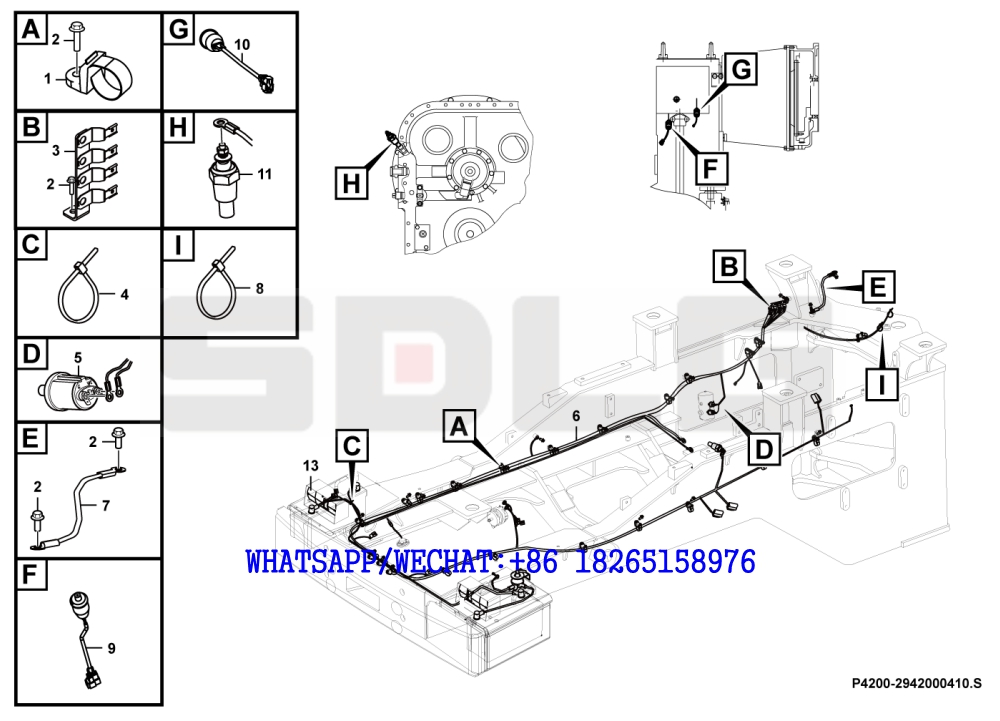 95 SDLG LG936 WHEEL LOADER Rear frame electrical assembly P4200-2942000410