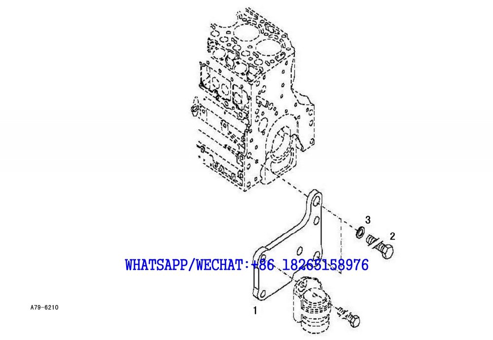 97 SDLG LG6225E HYDRAULIC EXCAVATOR Front suspension transport right bracket device A79-6210